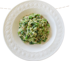 小松菜の焼きリゾット