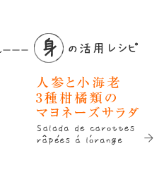 身は人参と小海老　3種かんきつ類のマヨネーズサラダに