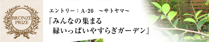 銅賞「みんなの集まる緑いっぱいやすらぎガーデン」