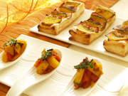 かぼちゃとベーコンのブラックペッパーパイ&ローストかぼちゃとパプリカのマリネ~アンチョビ添え~