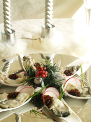 牡蠣のポン酢クラッシュゼリー添え