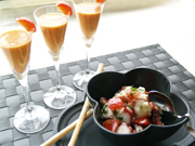 蛸とトマトのぶつ切りサラダ&一口ガスパッチョ