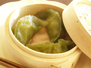 海老と蓮根の翡翠蒸し餃子