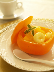 柿の白玉&nbsp;～杏露酒あえ～