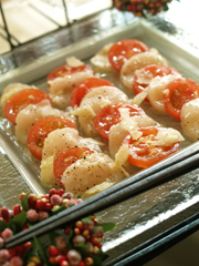 ホタテとフルーツトマトのカプレーゼ～ジンジャー風味～