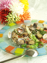 いろいろグリル山菜とあさりの玄米リゾット