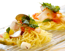 海の幸の冷製カッペリーニ